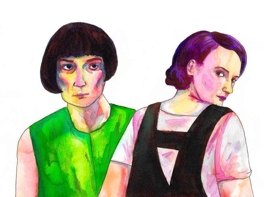 Fleabag And Claire Art Wallpaper