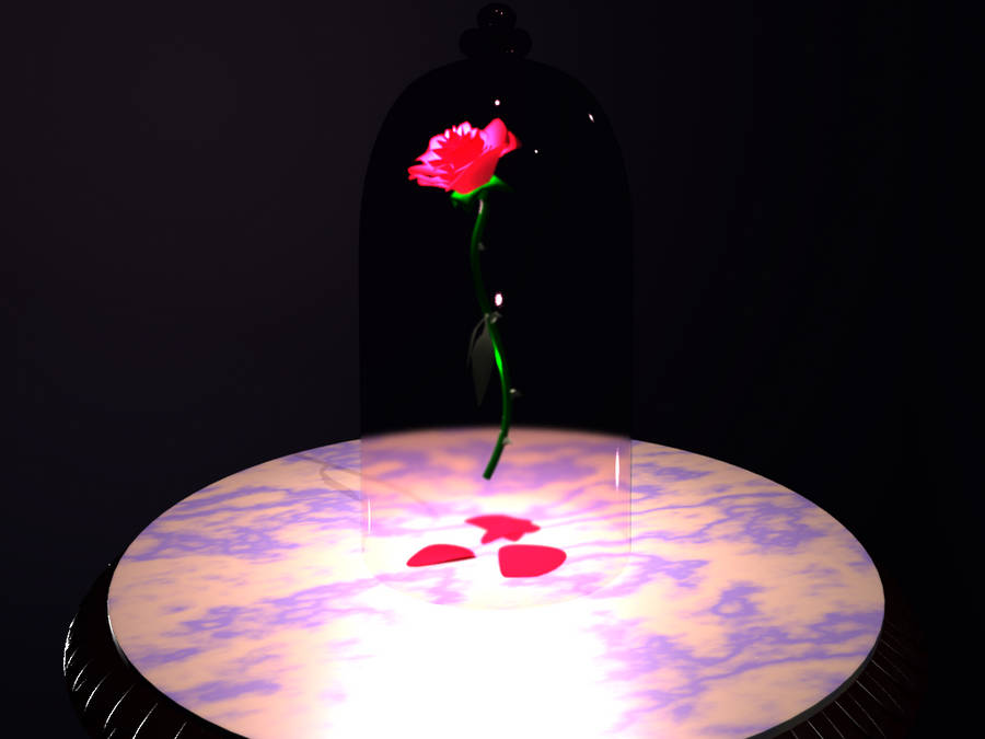 Floating Beauty And The Beast Rose Wallpaper