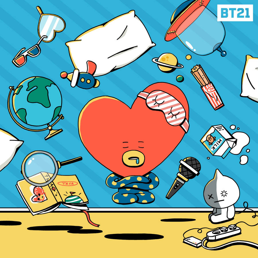 Floating Bt21 Tata Wallpaper