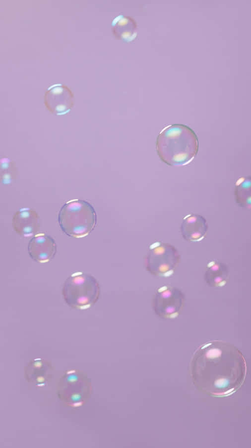 Floating Soap Bubbles Pink Backdrop Wallpaper