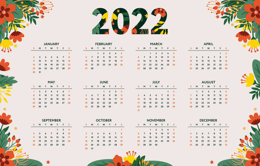 Floral 2022 Calendar Wallpaper