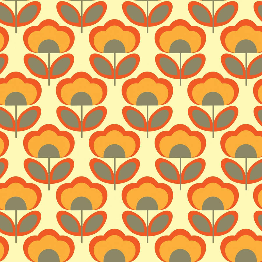 Floral 70s Retro Aesthetic Wallpaper