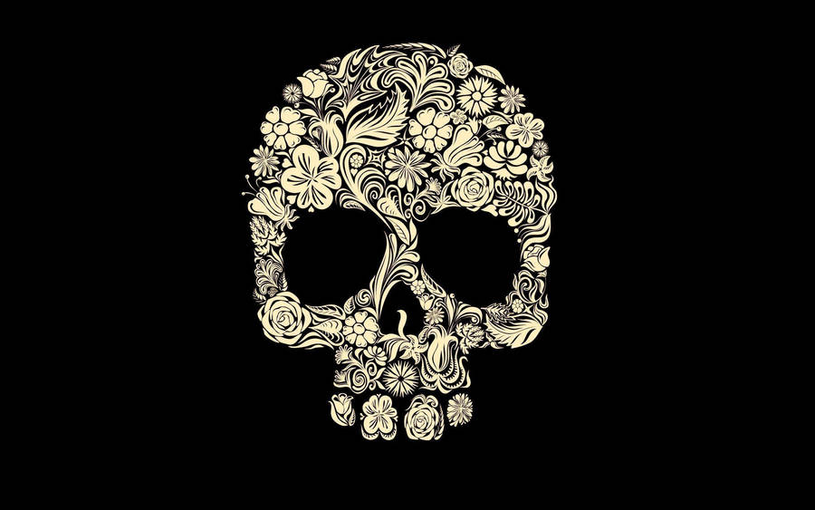 Floral Hd Skull Wallpaper