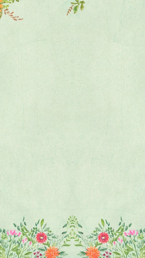 Floral Mint Green Whatsapp Chat Wallpaper