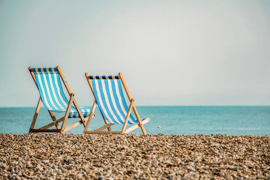 Florida Beach And Two Sun Chairs Wallpaper