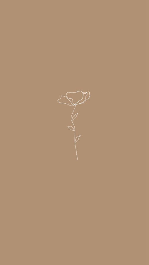 Flower Beige Aesthetic Phone Wallpaper