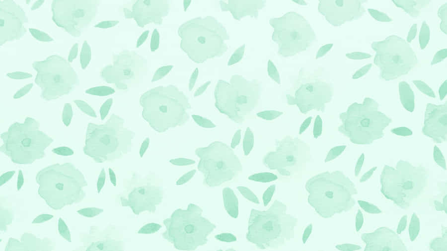 Flower Cute Mint Green Aesthetic Wallpaper