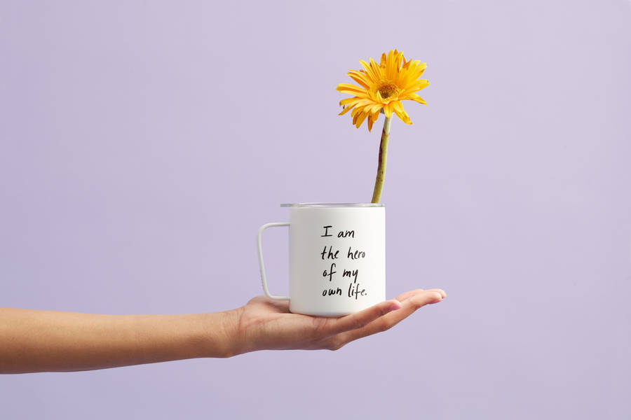 Flower In Cup Affirmation Wallpaper