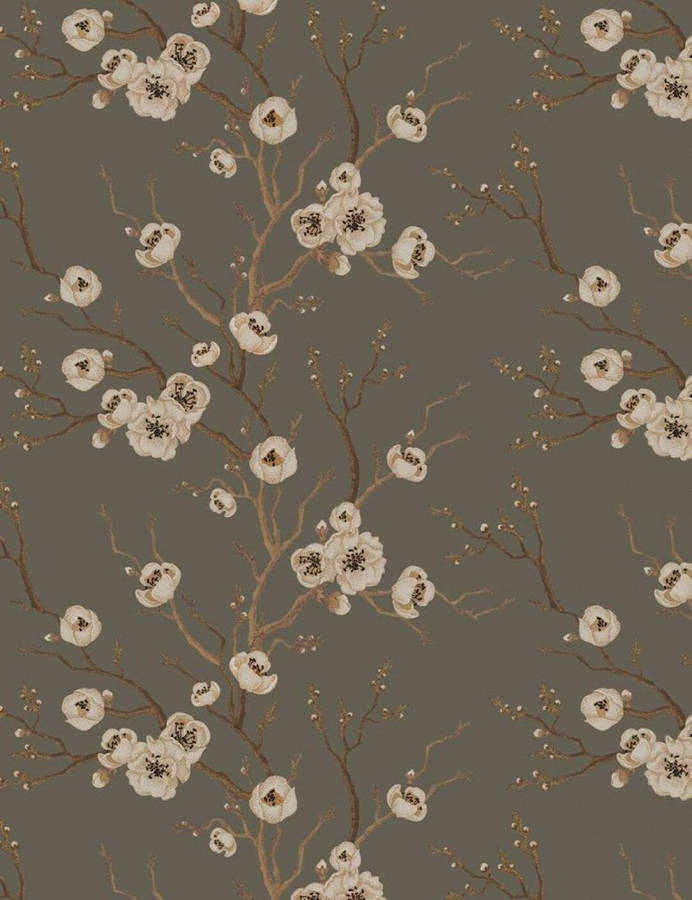 Flowers In Beige Background Wallpaper