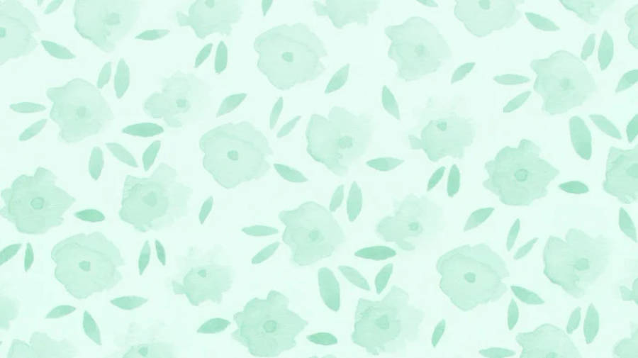 Flowery Pastel Green Aesthetic Wallpaper