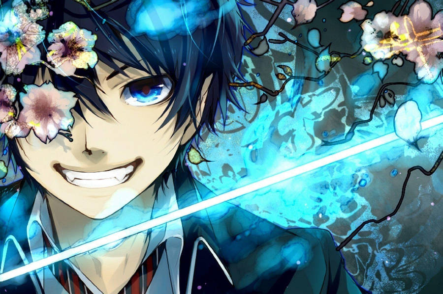 Flowery Rin Blue Exorcist Wallpaper