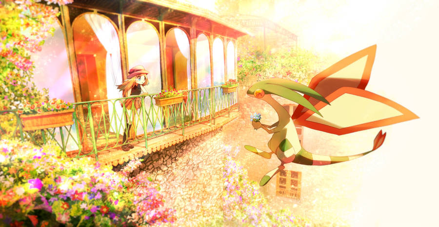 Flygon And Serena Wallpaper