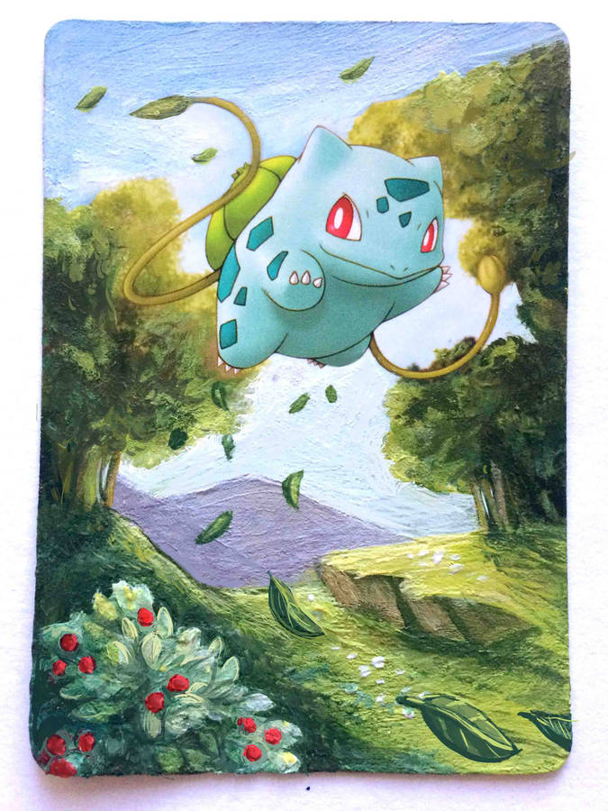 Flying Bulbasaur Painting Wallpaper