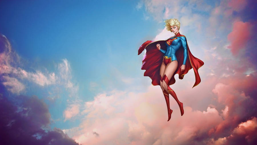 Flying Dc Superhero Supergirl Fan-art Wallpaper