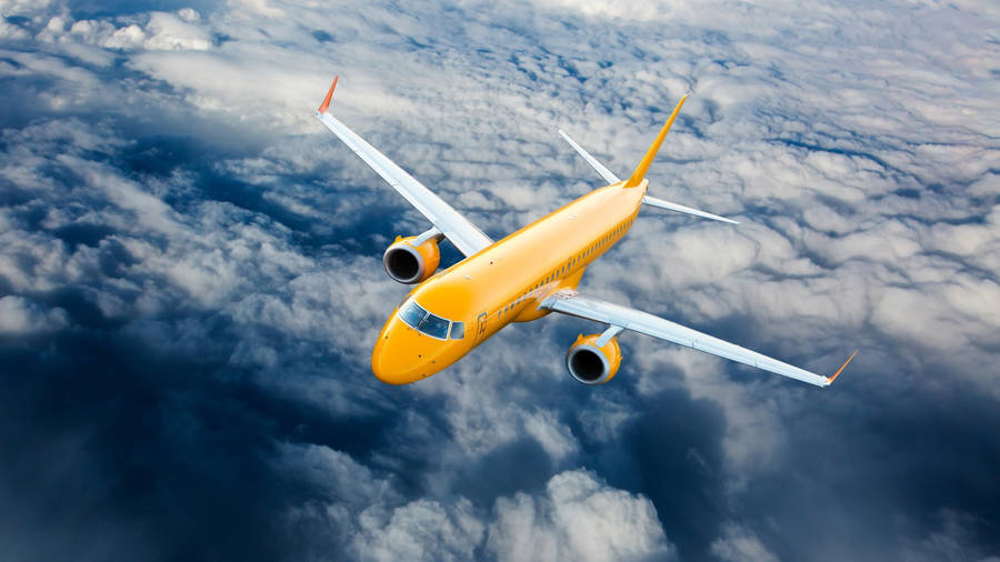 Flying Yellow Hd Plane Wallpaper