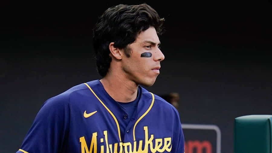 Focused Baseball Player Milwaukee Uniform Wallpaper