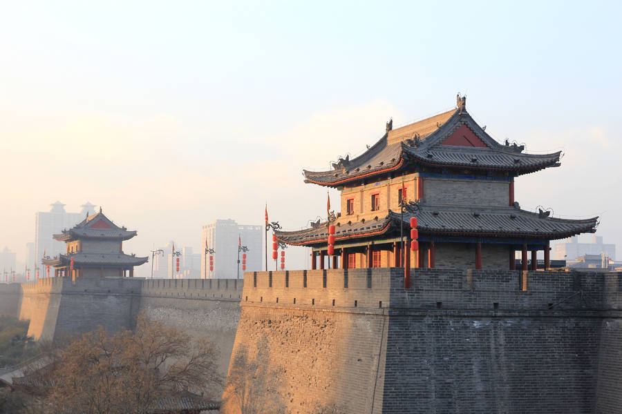 Fog In Xian City Wall Wallpaper