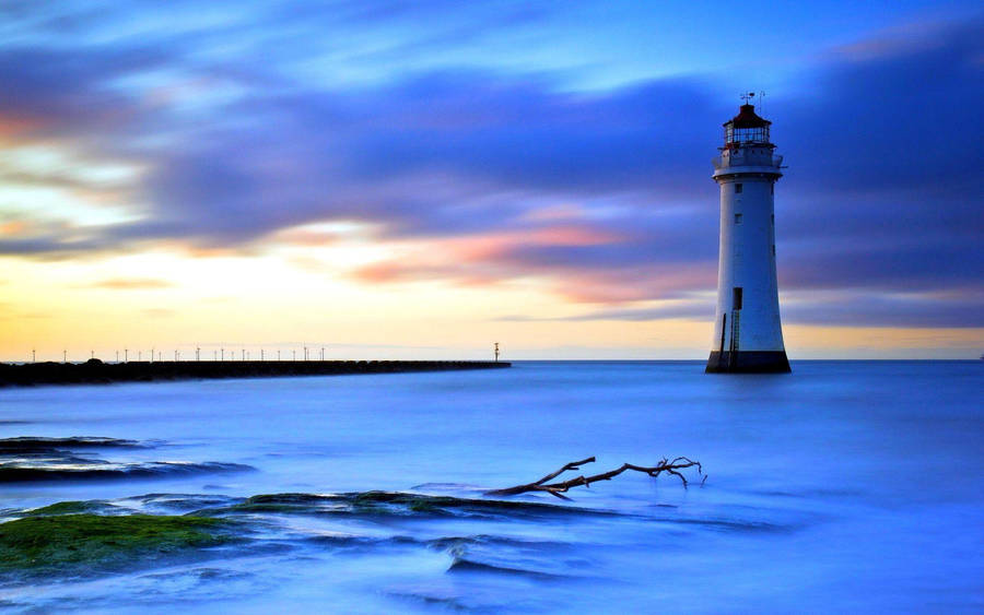 Fogged Lighthouse Wallpaper