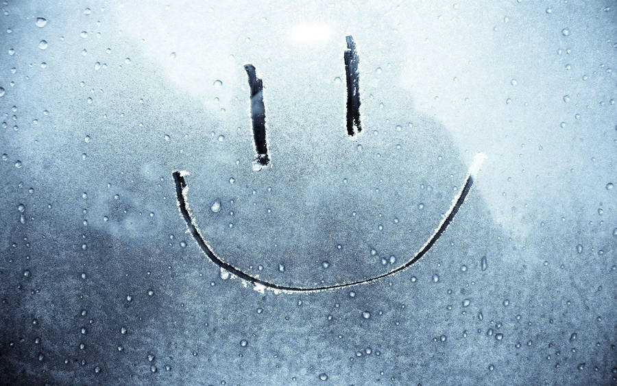 Foggy Happy Smile In Glass Panel Wallpaper