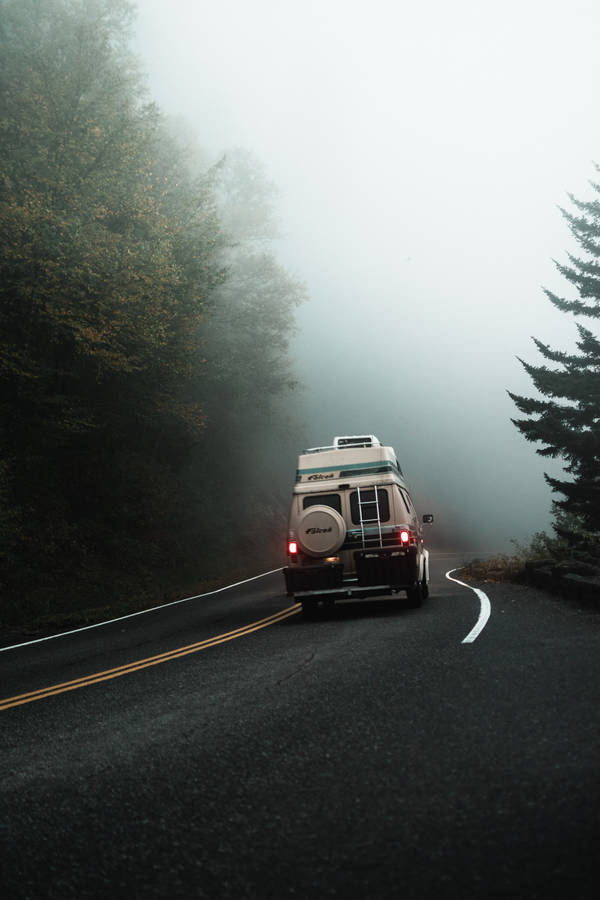 Foggy Road Top Iphone Wallpaper