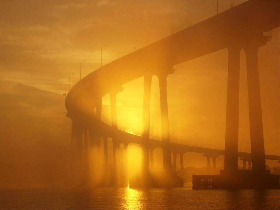 Foggy San Diego Coronado Bay Wallpaper