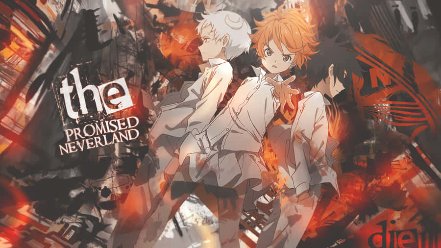 Follow Emma And The Gang Through Their Adventures In The Promised Neverland Wallpaper