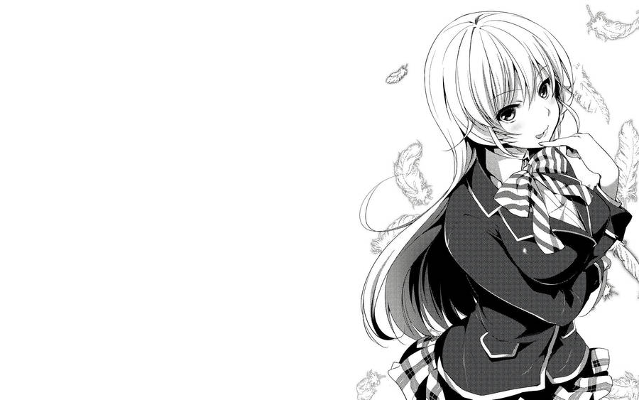 Food Wars Shokugeki No Soma Erina Grayscale Wallpaper