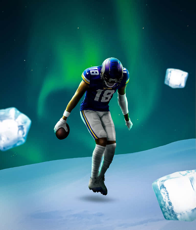 Football Player Aurora Ice Dance Wallpaper