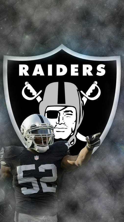 Football Player On Raider Logo Background Wallpaper