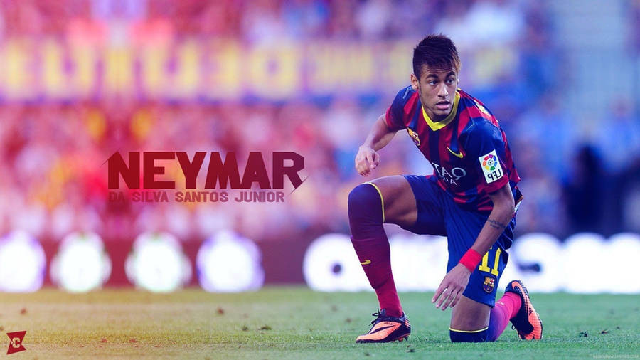 Football Players Hd Neymar Kneeling Wallpaper