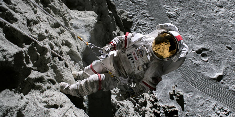 For All Mankind Moon Rock Climbing Wallpaper