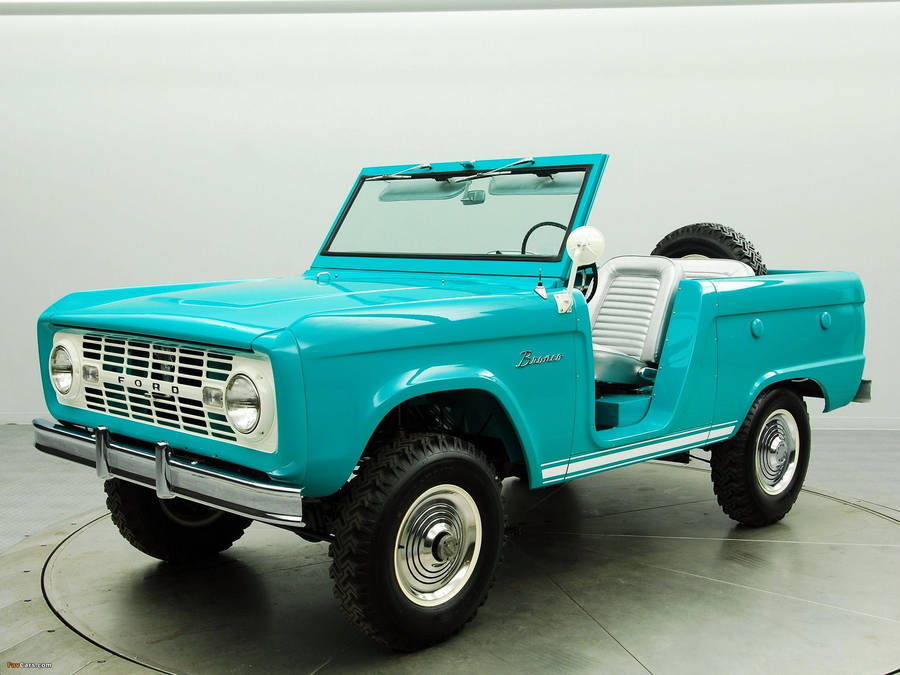 Ford Bronco Vintage Light Blue Wallpaper