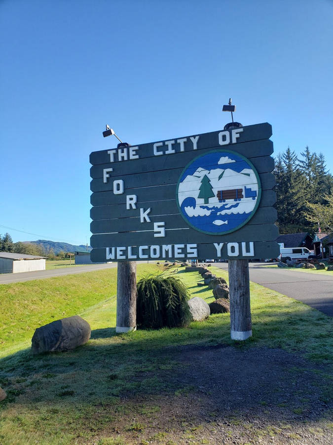 Forks Washington Welcome Signage Wallpaper