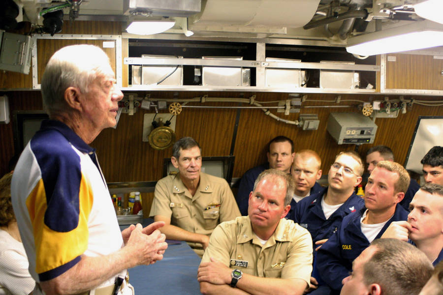 Former President Jimmy Carter With Us Marines Wallpaper