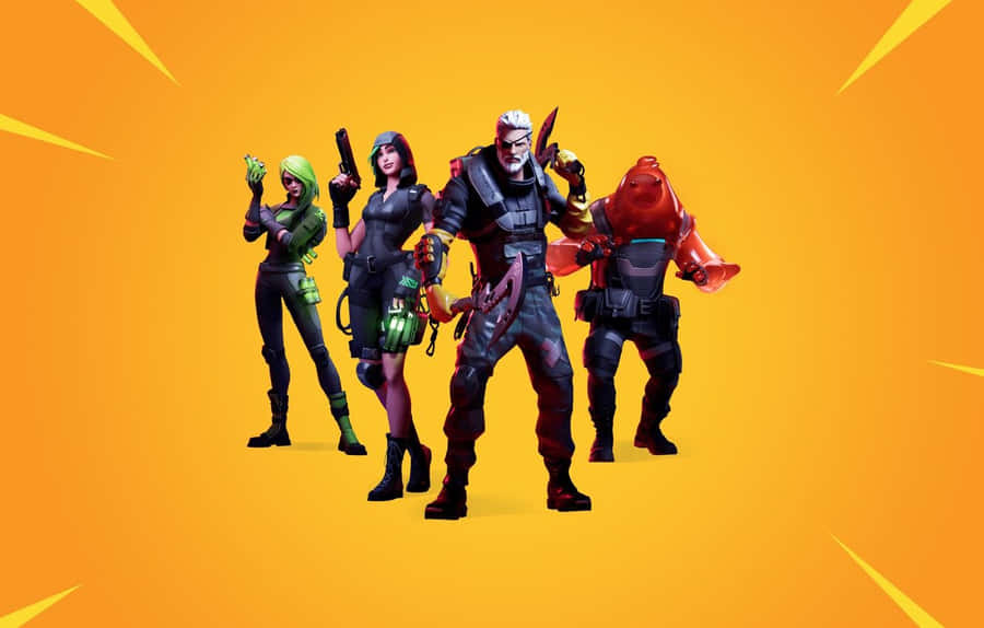 Fortnite Character Orange Posters Wallpaper
