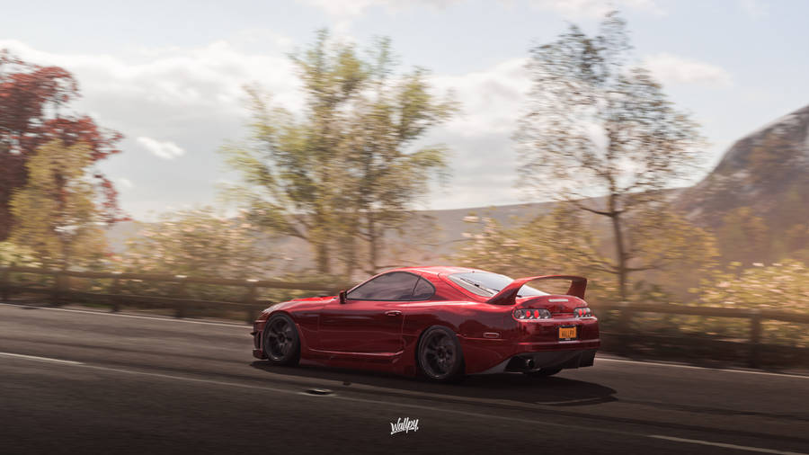 Forza Horizon 4 4k Red Supra Wallpaper