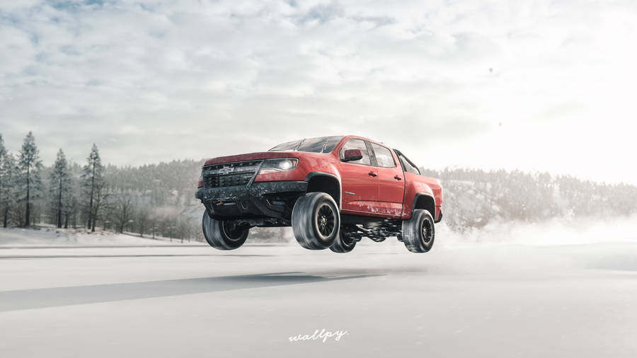 Forza Horizon 4 4k Truck Jumping On Snow Wallpaper