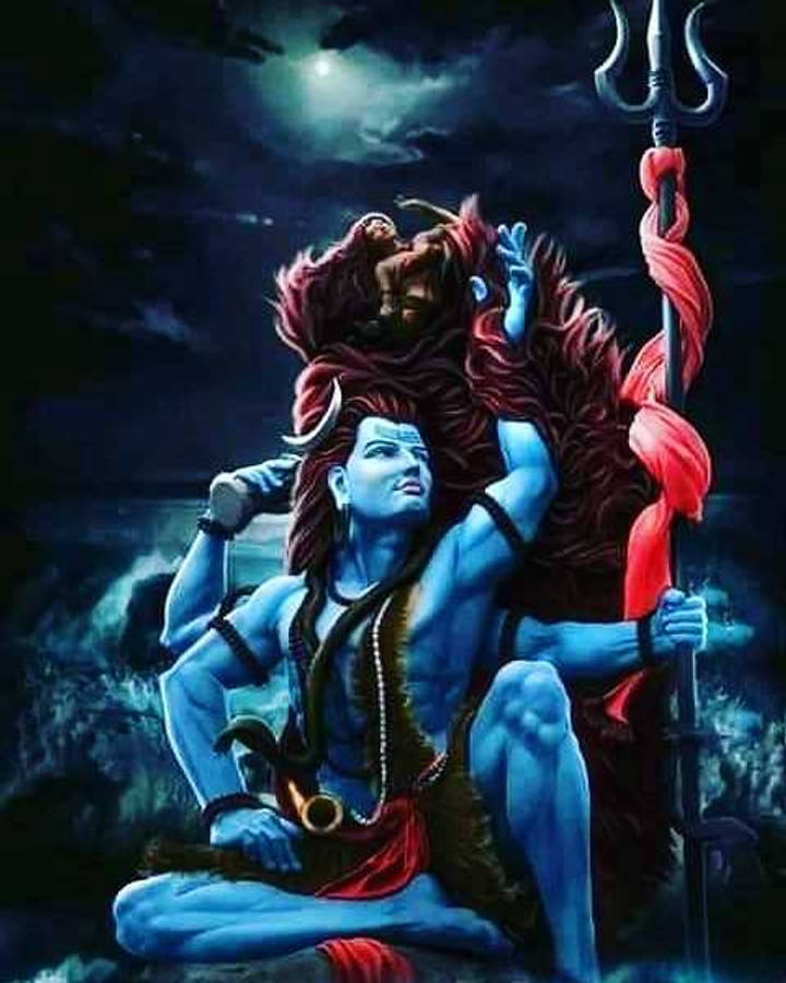 Four-armed Blue Mahakal Wallpaper