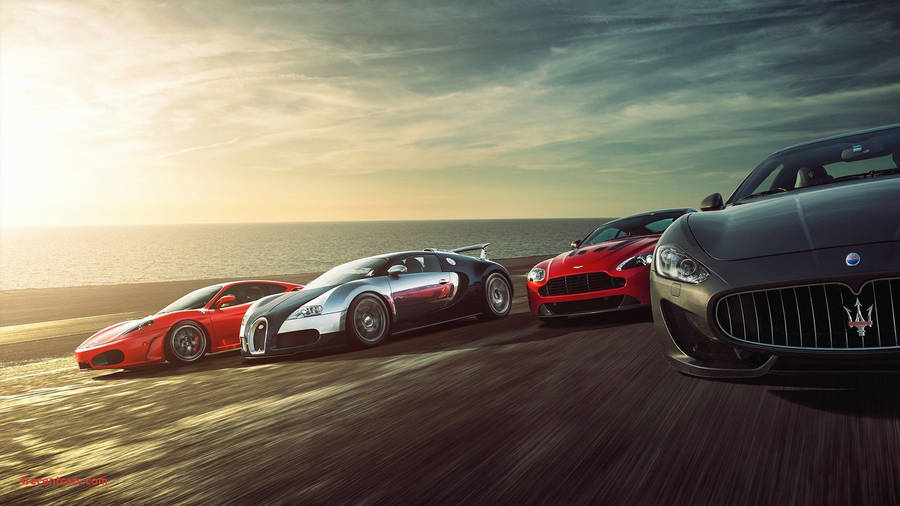Four Epic Sports Cars Wallpaper