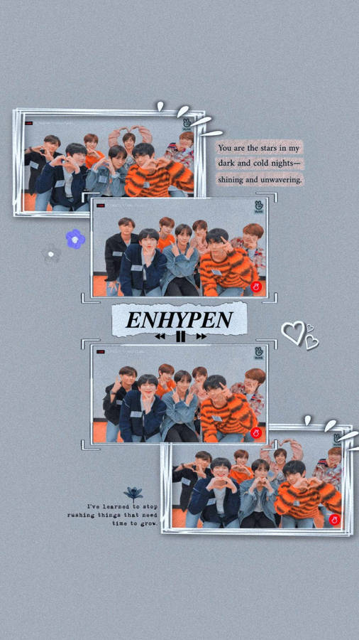 Four Photo Cuts Enhypen Aesthetic Wallpaper