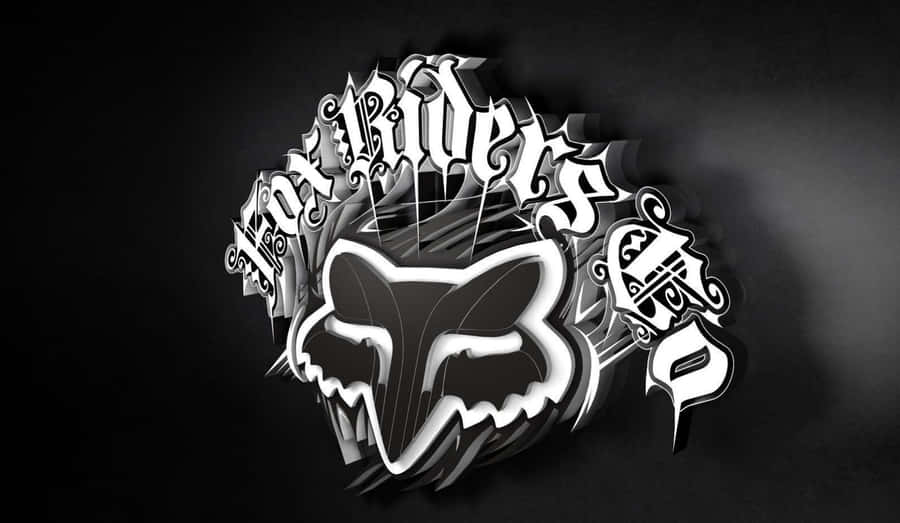Fox Riders Logo In Black And White Wallpaper