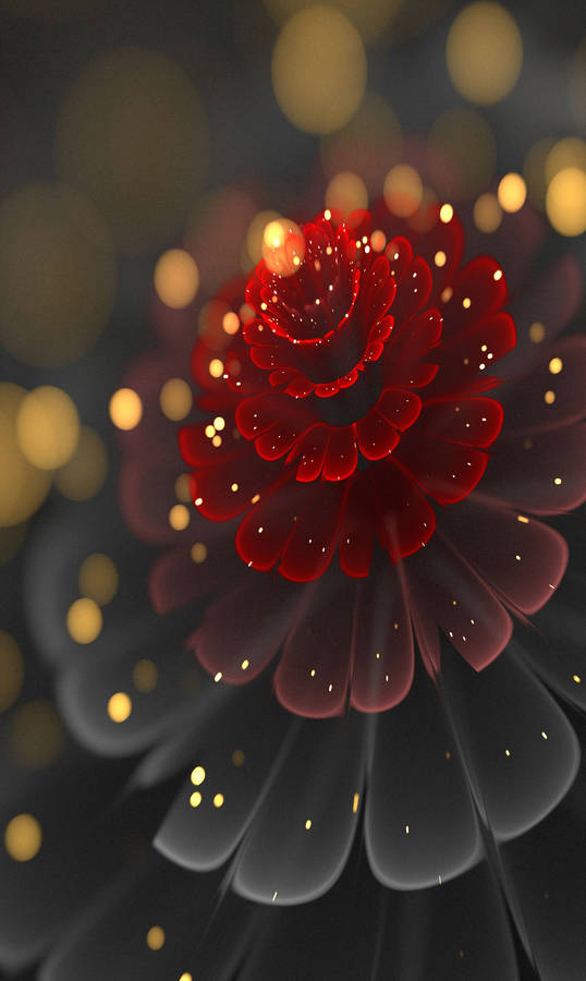 Fractal Flower Bokeh Full Hd Phone Wallpaper