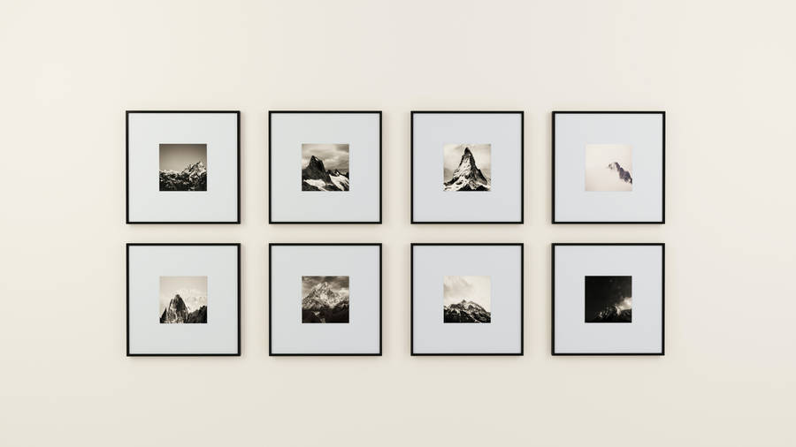 Frames Of Mountains On White Background Wallpaper