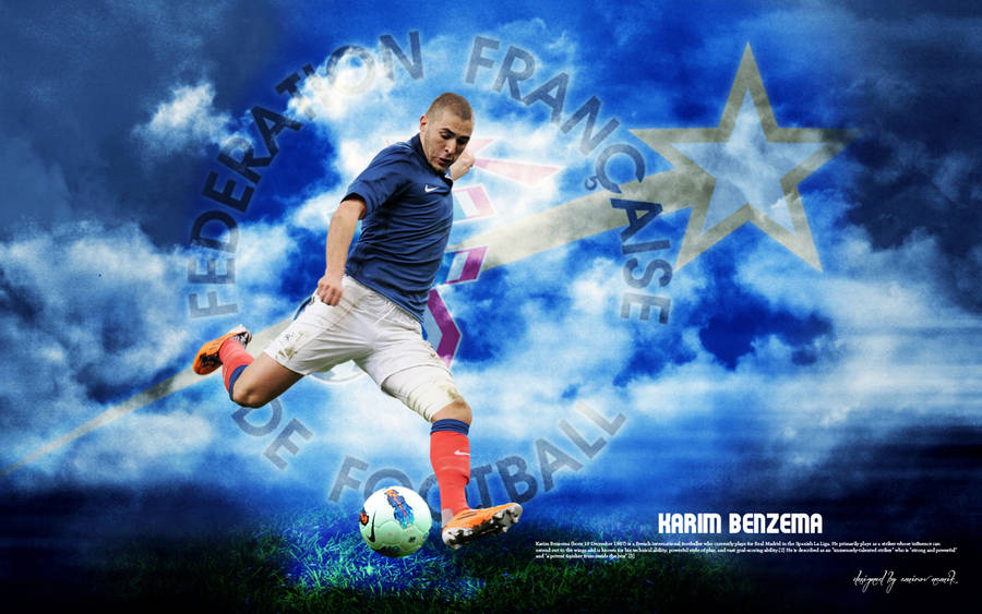 France National Football Team Karim Benzema Graphic Effects Wallpaper