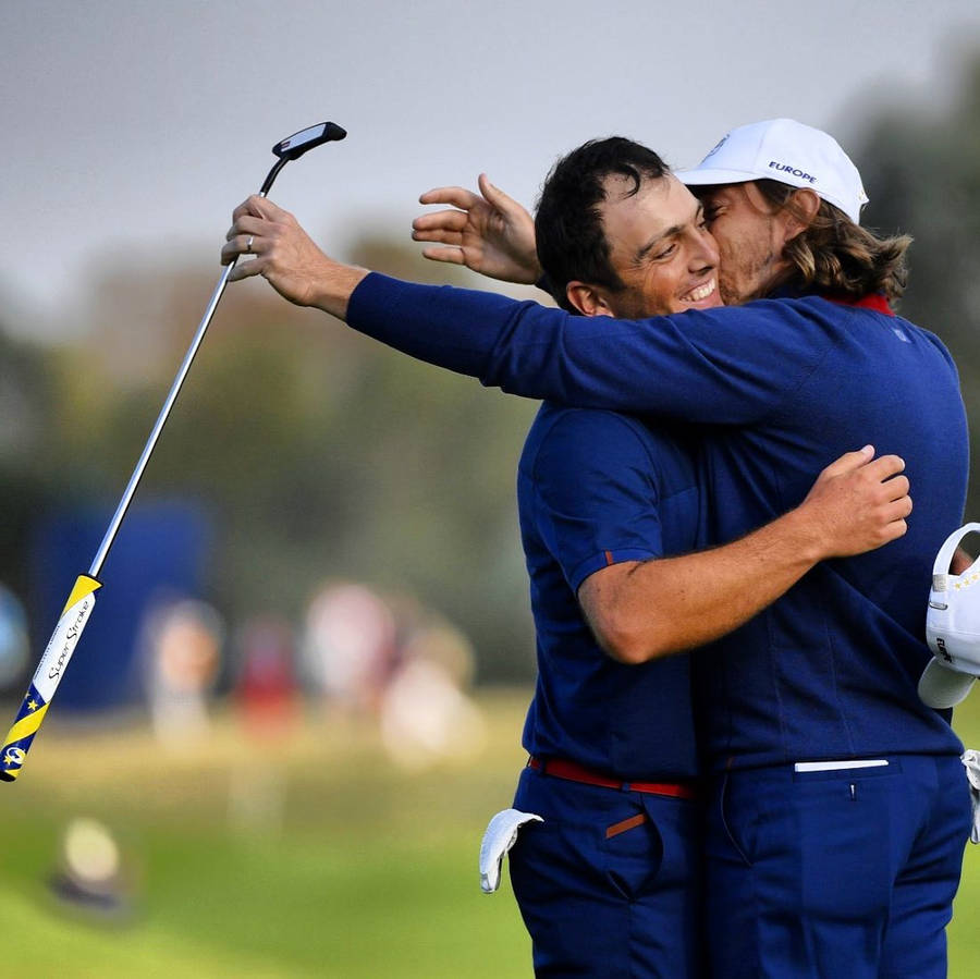 Francesco Molinari Hugging Opponent Wallpaper