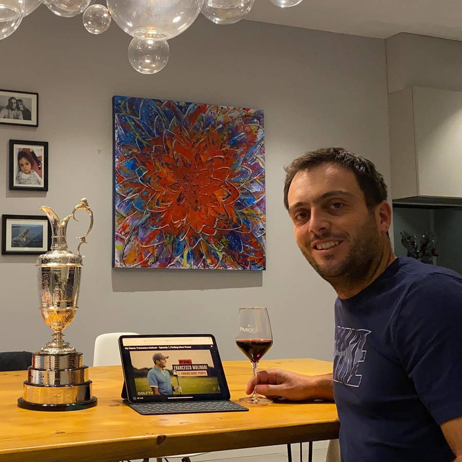 Francesco Molinari Wine And Trophy Wallpaper