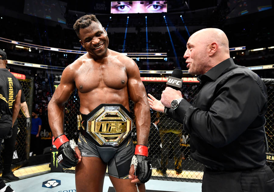 Francis Ngannou Champion Belt Onstage Wallpaper