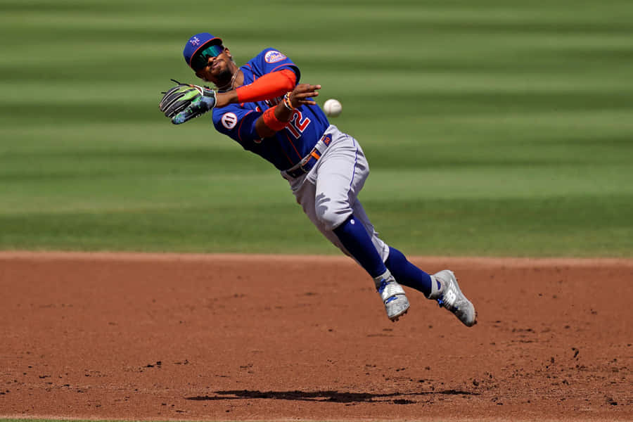 Francisco Lindor In Action Baseball Game Wallpaper