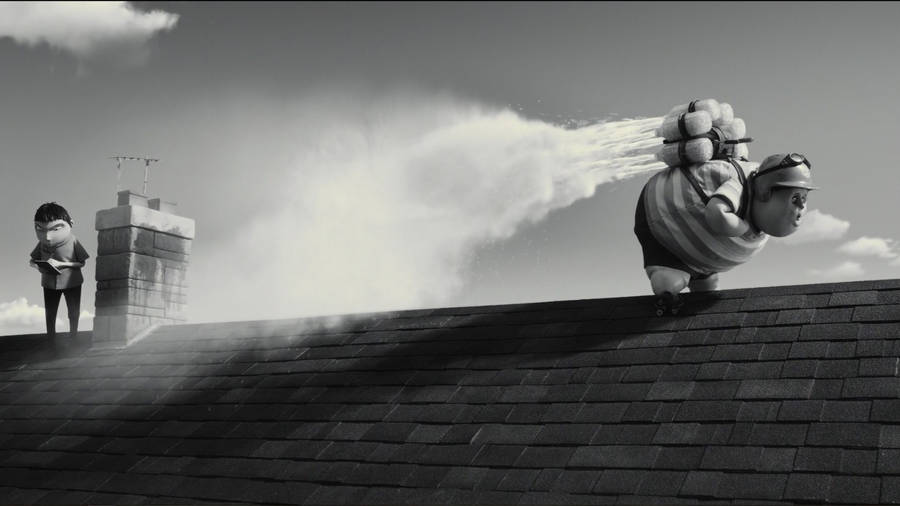 Frankenweenie Soda Rocket On Roof Wallpaper