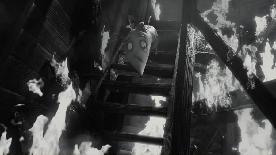 Frankenweenie Sparky Burning Stairs Wallpaper